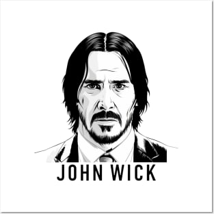 keanu reeves white and black Posters and Art